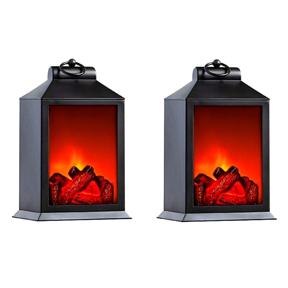 2 - LED Tabletop Fireplace in Black - Picture 1 of 5